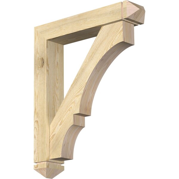 Ekena Millwork Balboa Arts and Crafts Rough Sawn Bracket w/ Offset Brace, Douglas Fir, 6"W x 30"D x 36"H BKT0604X30X36BOA03RDF - main